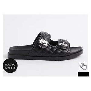 Torrid Quilted Double Band Slide - Black WW